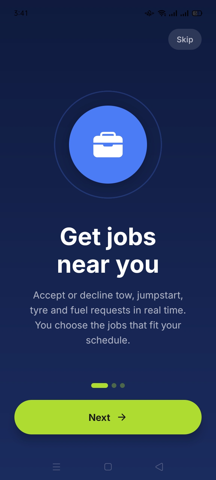 Provider App Screen 1